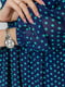 Сукня А-силуету синя у горох | 6280596 | фото 5