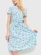 Сукня А-силуету блакитна з квітковим принтом | 6280606 | фото 2