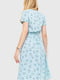 Платье А-силуэта голубое с цветочным принтом | 6280606 | фото 4