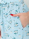 Платье А-силуэта голубое с цветочным принтом | 6280606 | фото 5