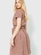 Сукня А-силуету кольору мокко з принтом | 6280621 | фото 4