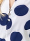 Платье А-силуэта белое в синий горох | 6280625 | фото 5