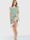 Платье А-силуэта оливковое с цветочным принтом | 6280635 | фото 2