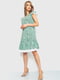 Платье А-силуэта оливковое с цветочным принтом | 6280635 | фото 3