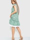 Платье А-силуэта оливковое с цветочным принтом | 6280635 | фото 4