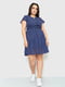 Сукня А-силуету синя з принтом | 6280639 | фото 2