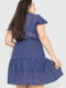 Платье А-силуэта синее с принтом | 6280639 | фото 4