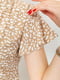 Платье А-силуэта бежевое с принтом | 6280644 | фото 5