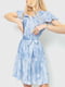 Платье А-силуэта серо-голубое с принтом тай-дай | 6280651 | фото 2