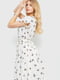 Платье А-силуэта молочного цвета с принтом | 6280655 | фото 4