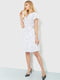 Платье А-силуэта белое с принтом | 6280657 | фото 3