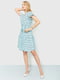 Платье А-силуэта мятное с цветочным принтом | 6280658 | фото 2
