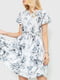 Платье А-силуэта серое с цветочным принтом | 6280660 | фото 2