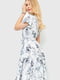 Платье А-силуэта серое с цветочным принтом | 6280660 | фото 4