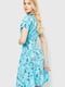 Платье А-силуэта голубое с цветочным принтом | 6280662 | фото 4