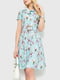 Платье А-силуэта мятное с цветочным принтом | 6280663 | фото 2