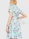 Платье А-силуэта мятное с цветочным принтом | 6280663 | фото 4