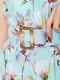 Платье А-силуэта мятное с цветочным принтом | 6280663 | фото 5