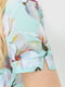 Платье А-силуэта мятное с цветочным принтом | 6280663 | фото 6