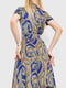 Платье А-силуэта синее с узором | 6280670 | фото 4