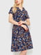 Сукня А-силуету синя з квітковим принтом | 6280671 | фото 2