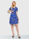 Сукня А-силуету синя з принтом | 6280674 | фото 2