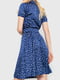 Платье А-силуэта темно-синее с принтом | 6280675 | фото 4
