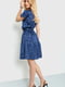 Платье А-силуэта синее с принтом | 6280679 | фото 4