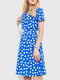 Платье А-силуэта синее в горох | 6280685 | фото 2