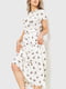 Платье А-силуэта молочного цвета с принтом | 6280687 | фото 2