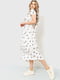 Платье А-силуэта молочного цвета с принтом | 6280687 | фото 3