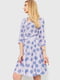 Платье А-силуэта молочно-синее с принтом | 6280688 | фото 3