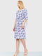 Платье А-силуэта молочно-синее с принтом | 6280691 | фото 3
