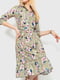 Платье А-силуэта оливковое с цветочным принтом | 6280692 | фото 2