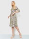 Платье А-силуэта оливковое с цветочным принтом | 6280692 | фото 3