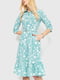 Платье А-силуэта оливковое с цветочным принтом | 6280695 | фото 3