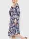 Сукня А-силуету синя з квітковим принтом | 6280697 | фото 2