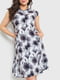 Сукня А-силуету сіра з квітковим принтом | 6280698 | фото 2