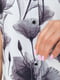 Платье А-силуэта серое с цветочным принтом | 6280698 | фото 5