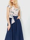 Сукня А-силуету пудрово-синя з квітковим принтом | 6280700 | фото 2