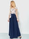 Сукня А-силуету пудрово-синя з квітковим принтом | 6280700 | фото 3