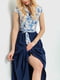 Сукня А-силуету синьо-блакитна з квітковим принтом | 6280703 | фото 2