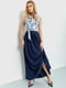 Сукня А-силуету синьо-блакитна з квітковим принтом | 6280703 | фото 3