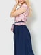Сукня А-силуету рожево-синя з квітковим принтом | 6280704 | фото 2