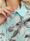 Платье А-силуэта мятно-синее с цветочным принтом | 6280713 | фото 5