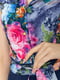 Платье А-силуэта синее с цветочным принтом | 6280715 | фото 5
