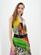 Платье А-силуэта разноцветное в принт "Лагуна" | 6282243 | фото 2