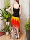 Платье А-силуэта разноцветное в принт "Мальва" | 6282267 | фото 2