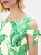 Платье А-силуэта бело-зеленое в принт "Мальта" | 6282268 | фото 4