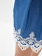 Сукня А-силуету синя з візерунком "Рішельє" | 6282320 | фото 4